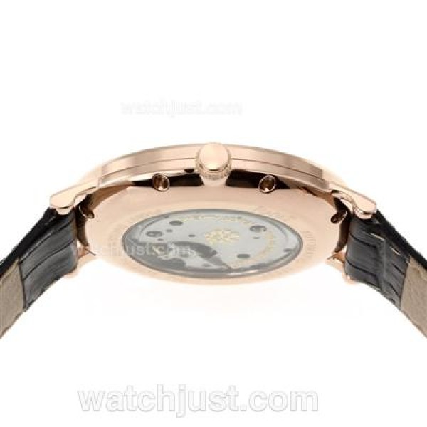 Piaget Altiplano XL Manual Winding Rose Gold Case with Black Dial-Leather Strap