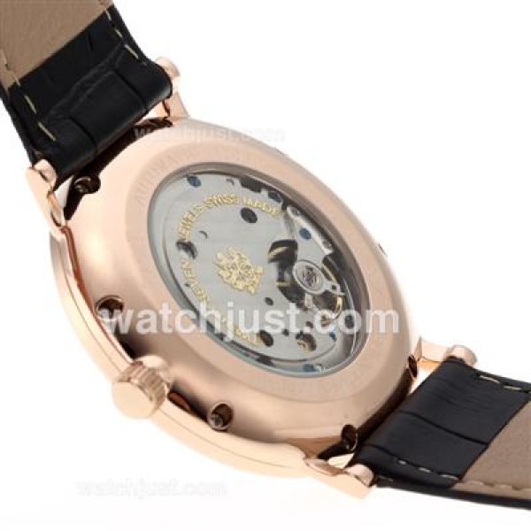 Piaget Altiplano XL Manual Winding Rose Gold Case with Black Dial-Leather Strap