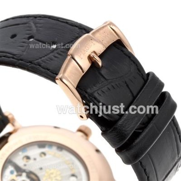 Piaget Altiplano XL Manual Winding Rose Gold Case with Black Dial-Leather Strap