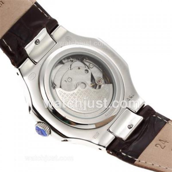 Patek Philippe Nautilus Automatic with Brown Dial-Leather Strap