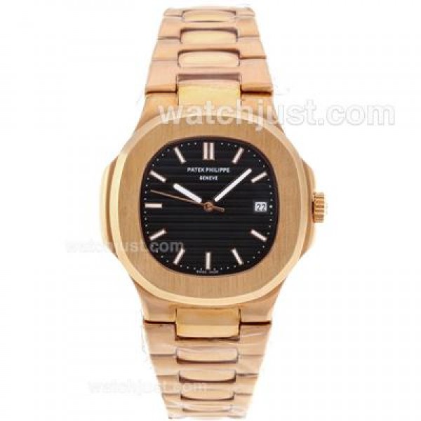 Patek Philippe Nautilus Automatic Full Rose Gold with Black Dial
