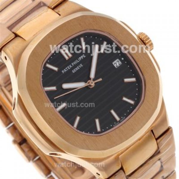 Patek Philippe Nautilus Automatic Full Rose Gold with Black Dial