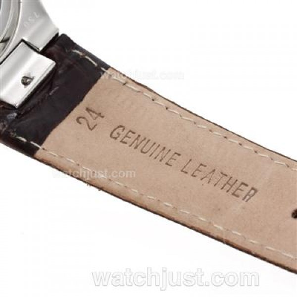 Patek Philippe Nautilus Automatic with Brown Dial-Leather Strap