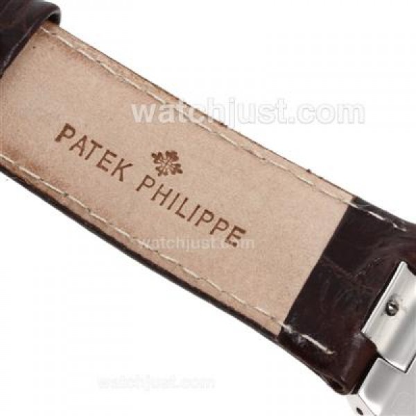 Patek Philippe Nautilus Automatic with Brown Dial-Leather Strap