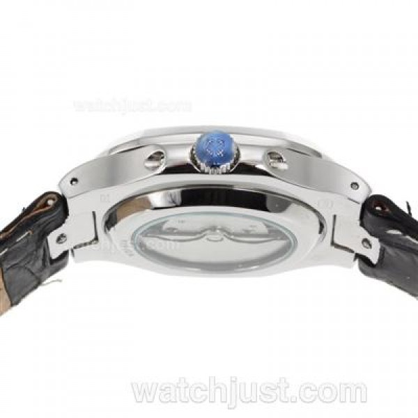 Patek Philippe Nautilus Automatic with Blue Dial-Leather Strap