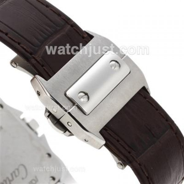 Best Quality Cartier Santos 100 Fake Watches With White Dials For Sale