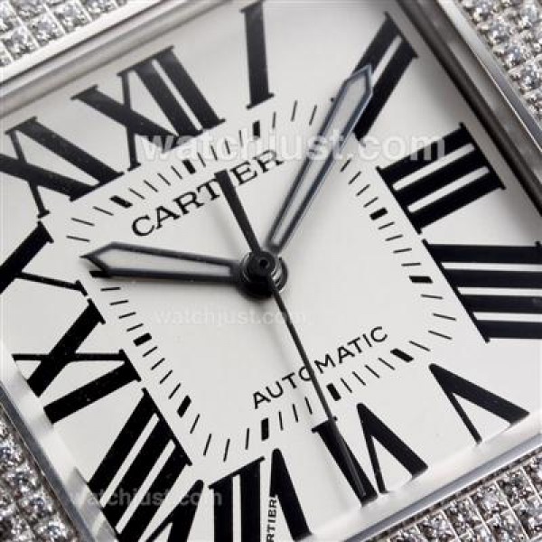Best Quality Cartier Santos 100 Fake Watches With White Dials For Sale