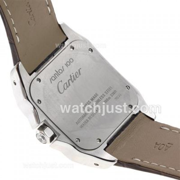 Best Quality Cartier Santos 100 Fake Watches With White Dials For Sale