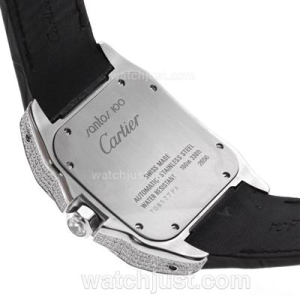 Best Quality Cartier Santos 100 Fake Watches With White Dials For Men