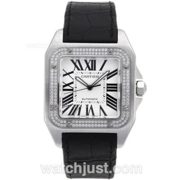 Best 1:1 Cartier Santos 100 Replica Watches With White Dials Online