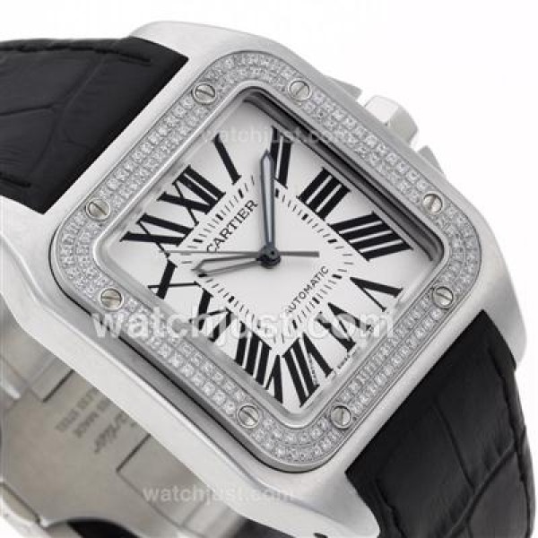 Best 1:1 Cartier Santos 100 Replica Watches With White Dials Online