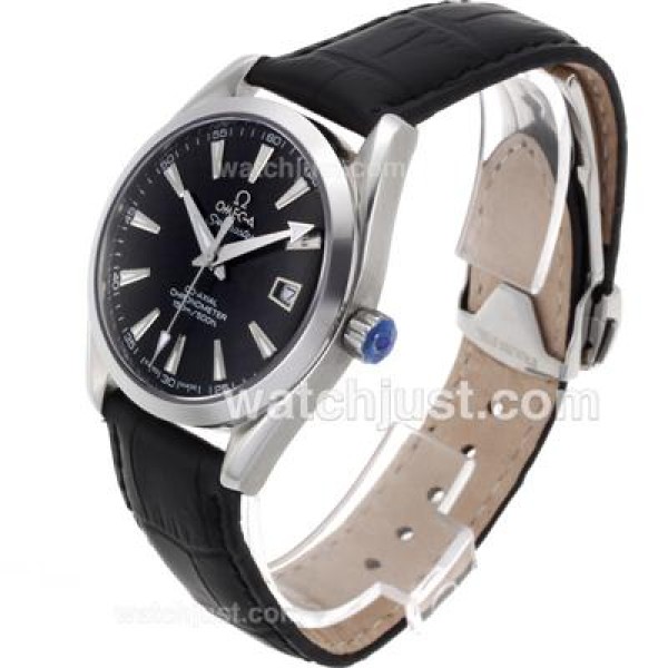 Omega Seamaster Automatic with Black Dial-Leather Strap