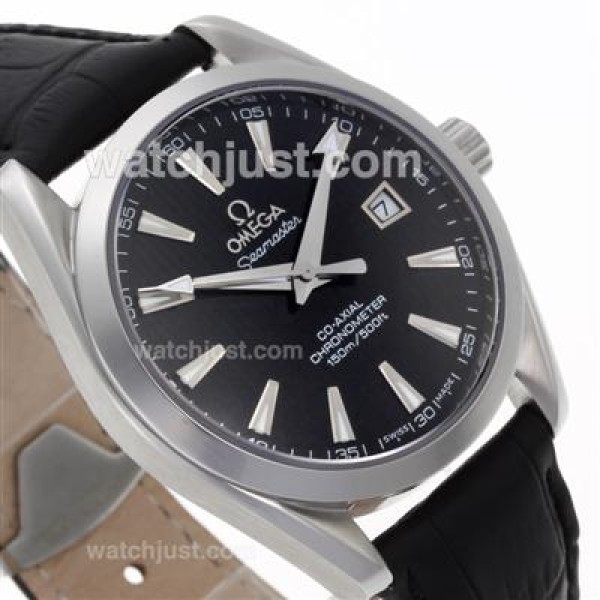 Omega Seamaster Automatic with Black Dial-Leather Strap