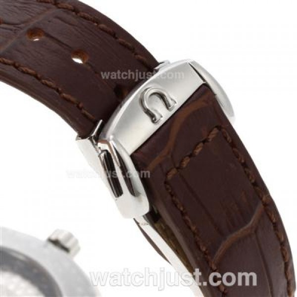 Omega Seamaster Automatic with White Dial-Leather Strap