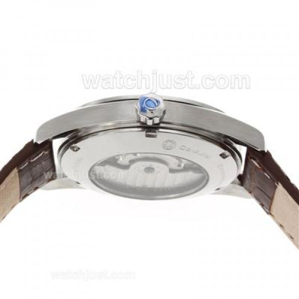 Omega Seamaster Automatic with White Dial-Leather Strap