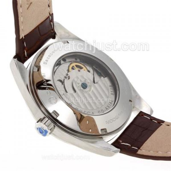 Omega Seamaster Automatic with White Dial-Leather Strap