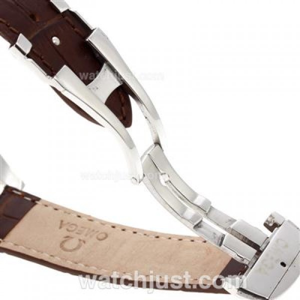 Omega Seamaster Automatic with White Dial-Leather Strap