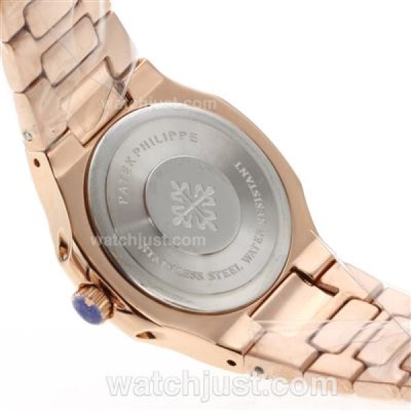 Patek Philippe Nautilus Full Rose Gold Case with Blue Dial