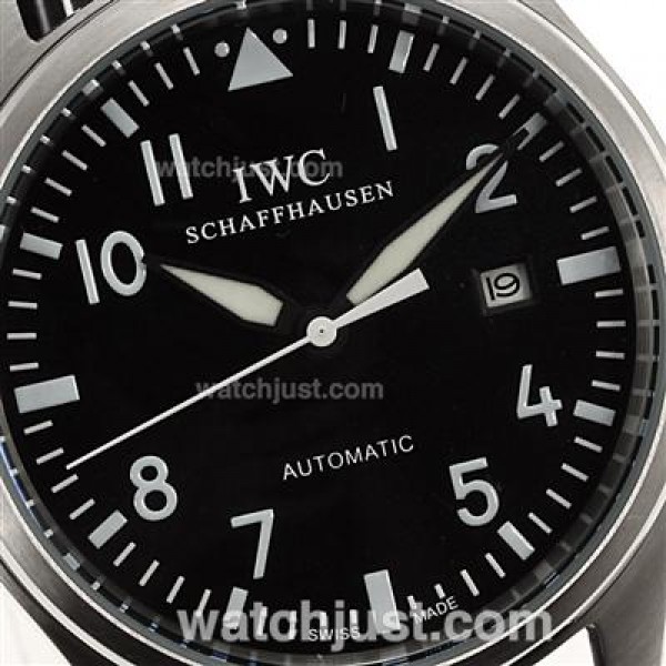IWC Big Pilot Automatic Number Markers with Black Dial-Leather Strap