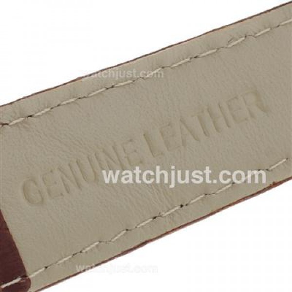 Vacheron Constantin Malte Swiss ETA 2824 Movement Rose Gold Case with White Dial-Leather Strap