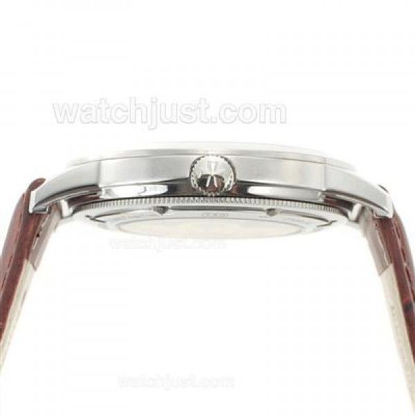 Vacheron Constantin Malte Swiss ETA 2824 Movement with White Dial-Brown Leather Strap