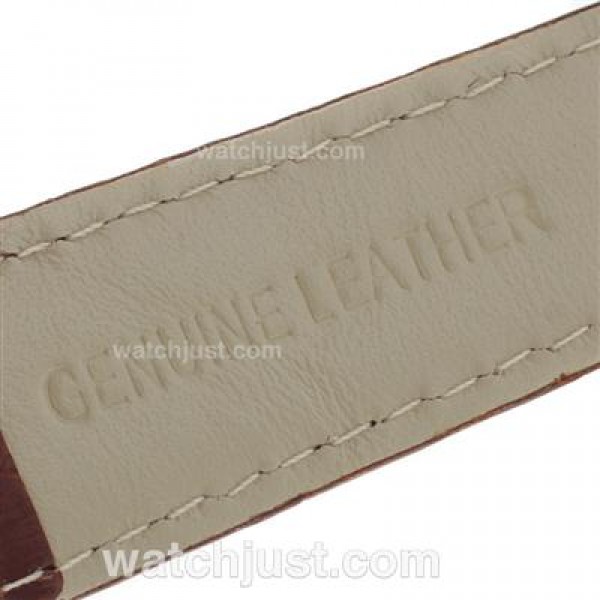 Vacheron Constantin Malte Swiss ETA 2824 Movement with White Dial-Brown Leather Strap