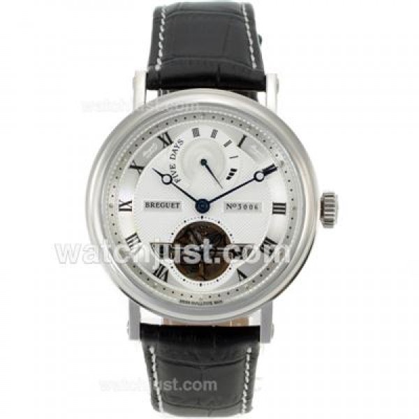 Breguet Classique Tourbillon No.3006 Working Power Reserve Automatic with White Dial-Leather Strap