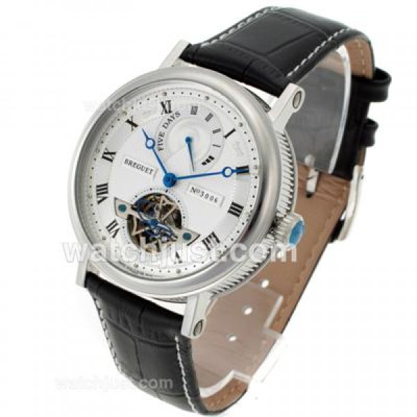 Breguet Classique Tourbillon No.3006 Working Power Reserve Automatic with White Dial-Leather Strap