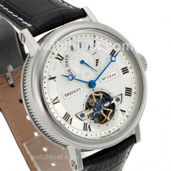 Breguet Classique Tourbillon No.3006 Working Power Reserve Automatic with White Dial-Leather Strap