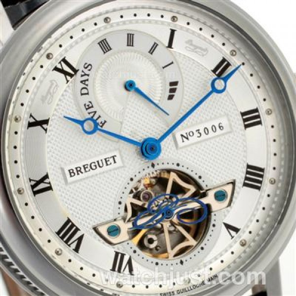 Breguet Classique Tourbillon No.3006 Working Power Reserve Automatic with White Dial-Leather Strap