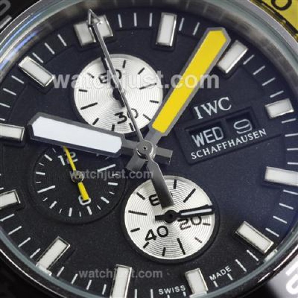 IWC Aquatimer Working Chronograph with Black Dial-Rubber Strap
