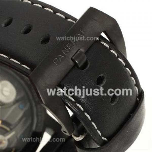 Panerai Marina Militare Unitas 6497 Movement PVD Case with Black Dial-Black Movement