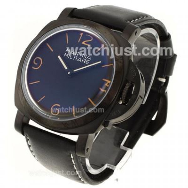 Panerai Marina Militare Unitas 6497 Movement PVD Case with Black Dial-Black Movement