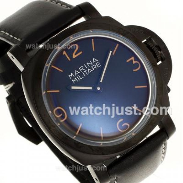 Panerai Marina Militare Unitas 6497 Movement PVD Case with Black Dial-Black Movement