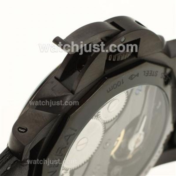 Panerai Marina Militare Unitas 6497 Movement PVD Case with Black Dial-Black Movement