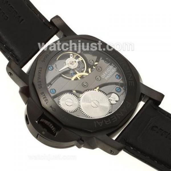 Panerai Marina Militare Unitas 6497 Movement PVD Case with Black Dial-Black Movement