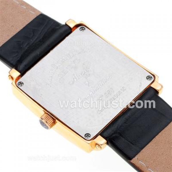 Franck Muller Master Square Rose Gold White Number Markers with Black Dial-Mid Size