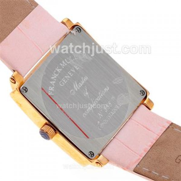 Franck Muller Master Square Rose Gold Colorfull Number Markers with White Dial-Lady Size
