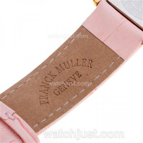 Franck Muller Master Square Rose Gold Colorfull Number Markers with White Dial-Lady Size
