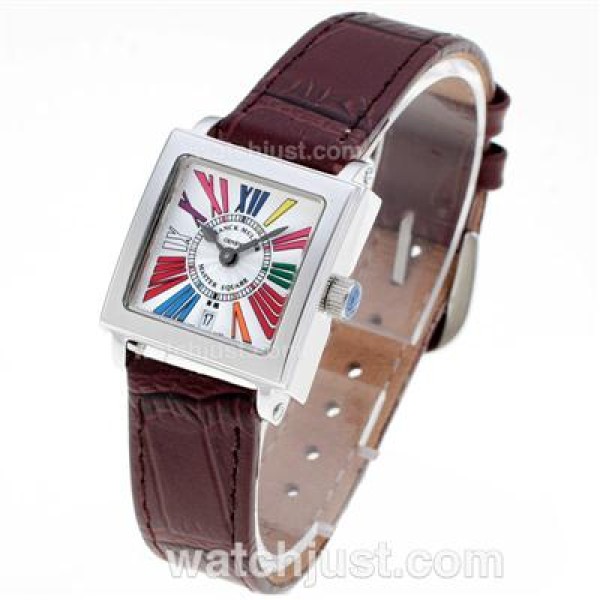 Franck Muller Master Square Colorful Roman Markers with Whie Dial-Lady Size