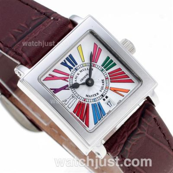 Franck Muller Master Square Colorful Roman Markers with Whie Dial-Lady Size