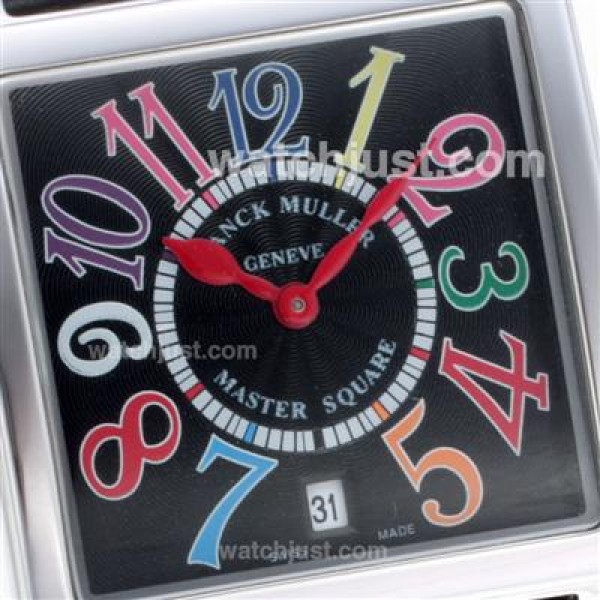 Franck Muller Master Square Colorful Number Markers with Black Dial-Mid Size
