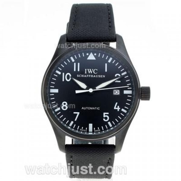 IWC Big Pilot Automatic PVD Case with Black Dial-Nylon Strap