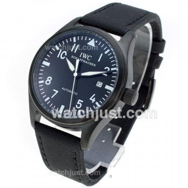 IWC Big Pilot Automatic PVD Case with Black Dial-Nylon Strap