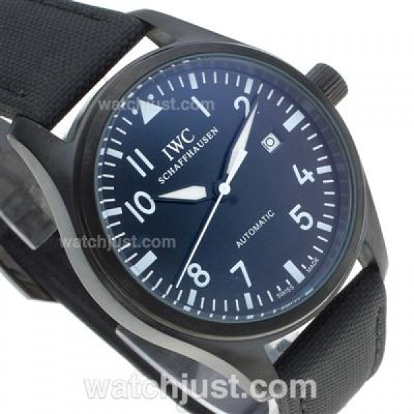 IWC Big Pilot Automatic PVD Case with Black Dial-Nylon Strap