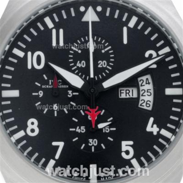 IWC 3789 Top Gun Pilot Working Chronograph with Black Dial-Leather Strap