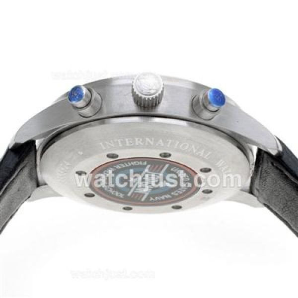 IWC 3789 Top Gun Pilot Working Chronograph with Black Dial-Leather Strap
