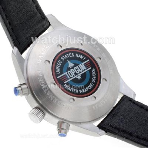 IWC 3789 Top Gun Pilot Working Chronograph with Black Dial-Leather Strap