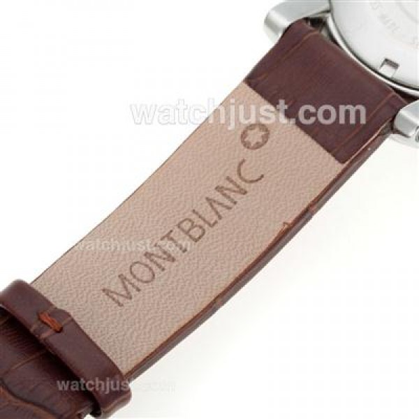 Montblanc Flyback Working Chronograph with White Dial-Leather Strap