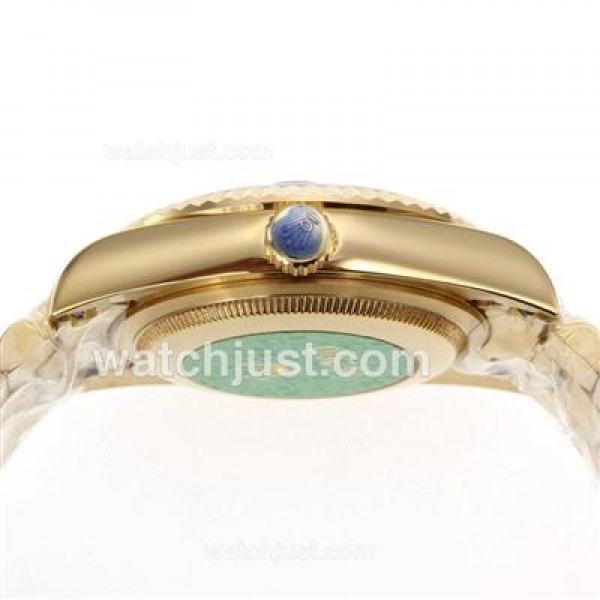Luxury Rolex Datejust Fake Watches With Black Dials And Gold Cases For Sale